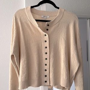 Cute and comfy cream/beige cardigan from Madewell oversized fit